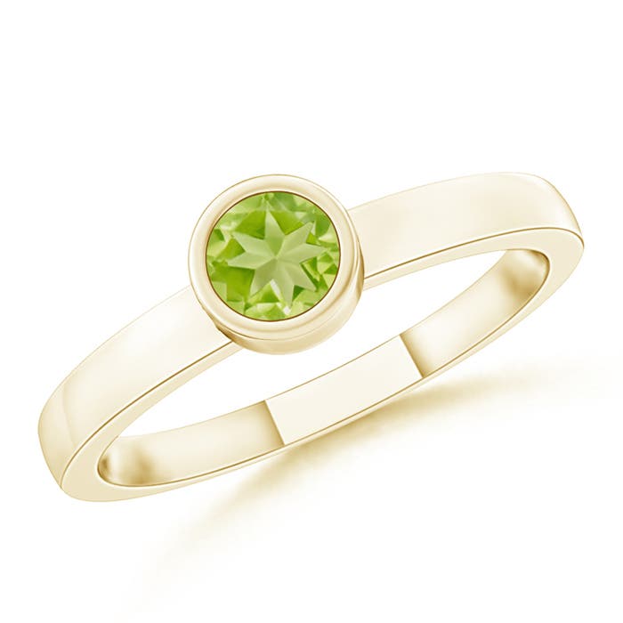 AA - Peridot / 0.18 CT / 14 KT Yellow Gold