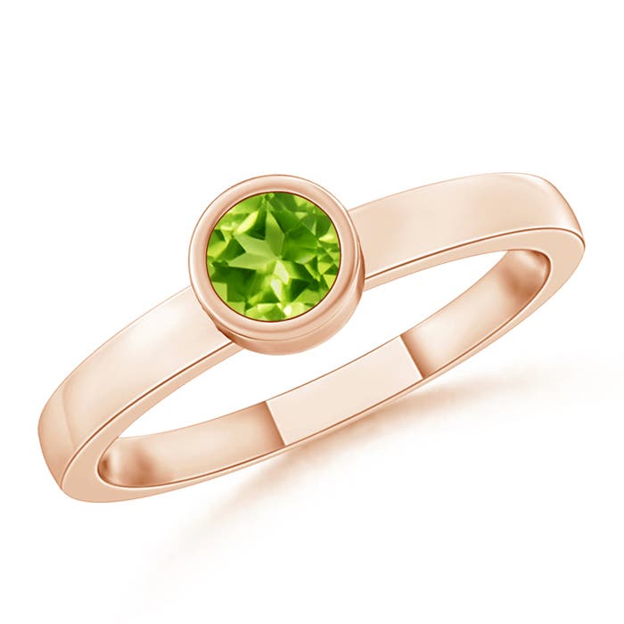 AAA - Peridot / 0.18 CT / 14 KT Rose Gold