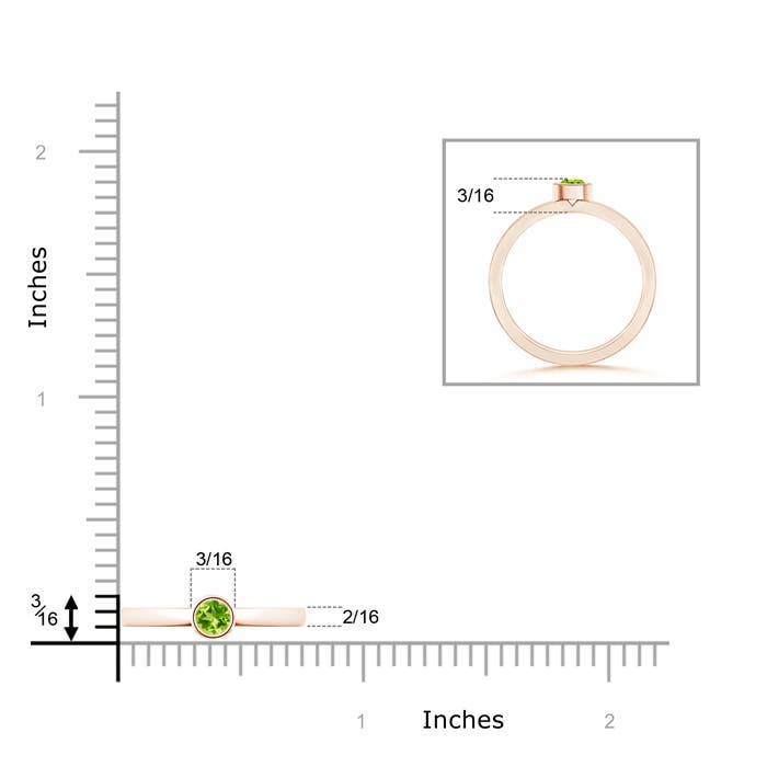 AAA - Peridot / 0.18 CT / 14 KT Rose Gold