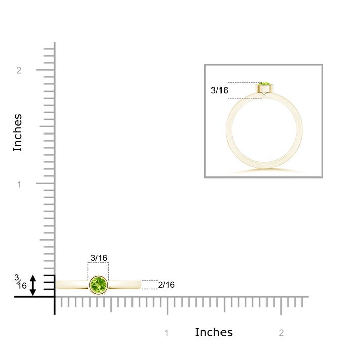 AAA - Peridot / 0.18 CT / 14 KT Yellow Gold