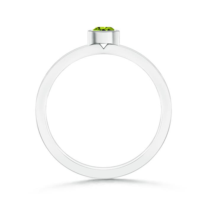 AAAA - Peridot / 0.18 CT / 14 KT White Gold