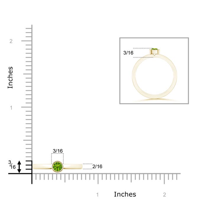 AAAA - Peridot / 0.18 CT / 14 KT Yellow Gold