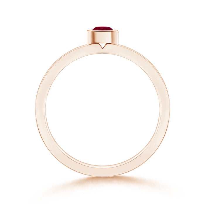 Bezel-Set Solitaire Round Ruby Stackable Ring