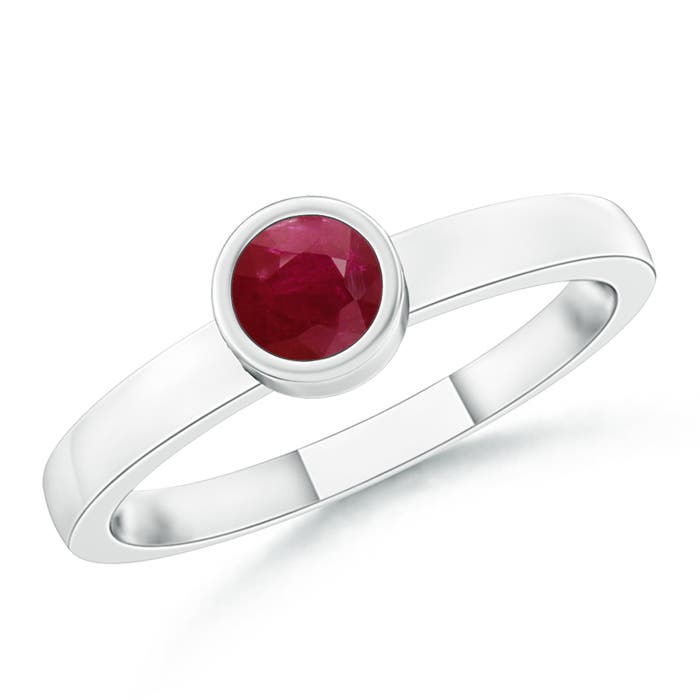 A - Ruby / 0.23 CT / 14 KT White Gold