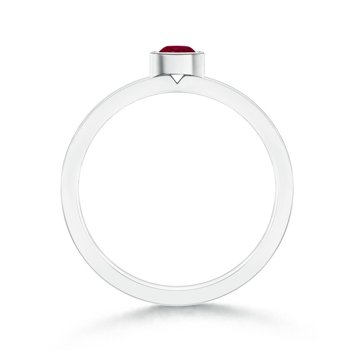 3.5mm A Bezel-Set Solitaire Round Ruby Stackable Ring in White Gold product image