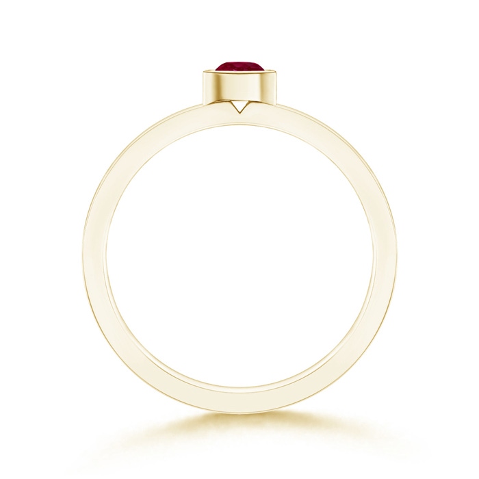 3.5mm A Bezel-Set Solitaire Round Ruby Stackable Ring in Yellow Gold product image