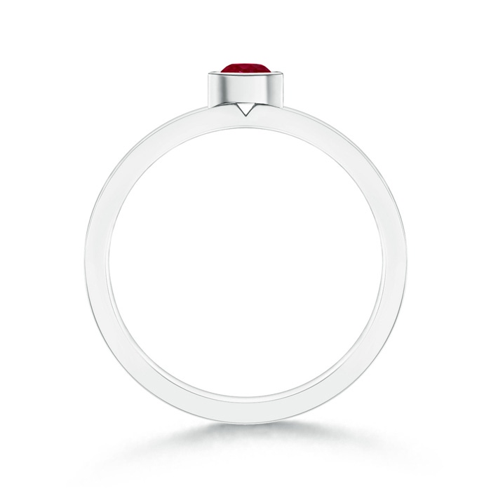 3.5mm AA Bezel-Set Solitaire Round Ruby Stackable Ring in P950 Platinum product image