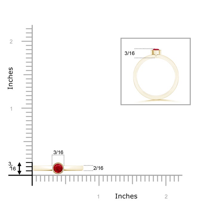 Bezel-Set Solitaire Round Ruby Stackable Ring