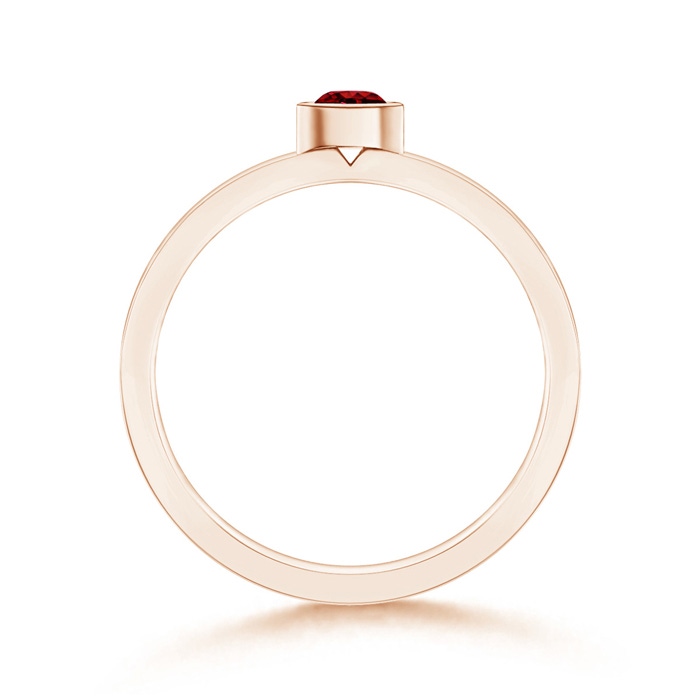 3.5mm AAAA Bezel-Set Solitaire Round Ruby Stackable Ring in Rose Gold product image