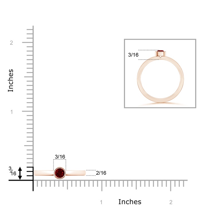 3.5mm AAAA Bezel-Set Solitaire Round Ruby Stackable Ring in Rose Gold product image