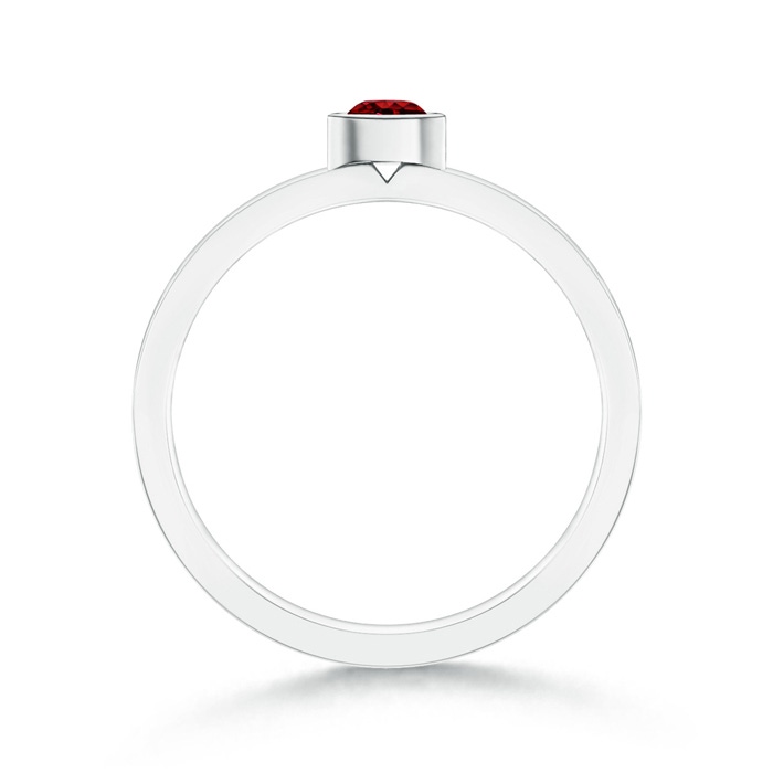 3.5mm AAAA Bezel-Set Solitaire Round Ruby Stackable Ring in White Gold product image