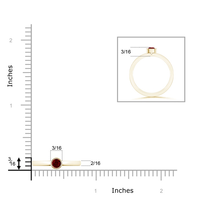 3.5mm AAAA Bezel-Set Solitaire Round Ruby Stackable Ring in Yellow Gold product image