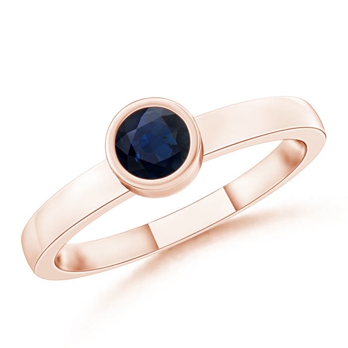 A - Blue Sapphire / 0.22 CT / 14 KT Rose Gold