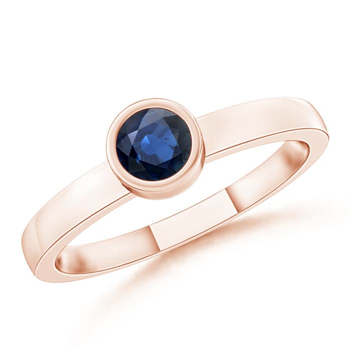 AA - Blue Sapphire / 0.22 CT / 14 KT Rose Gold