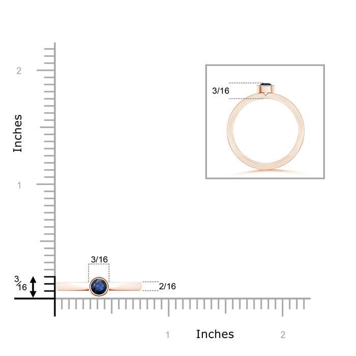 AA - Blue Sapphire / 0.22 CT / 14 KT Rose Gold