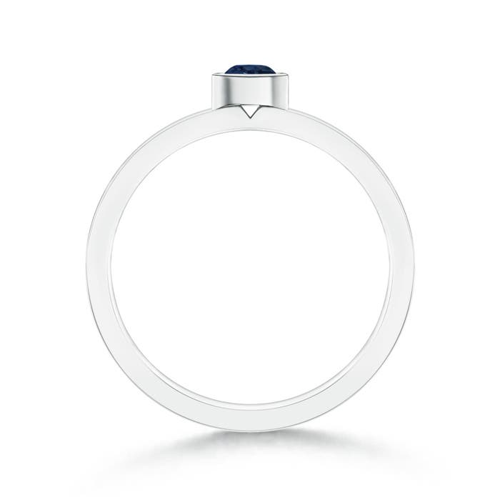 AA - Blue Sapphire / 0.22 CT / 14 KT White Gold