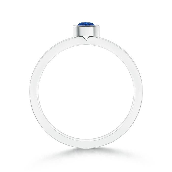 AAA - Blue Sapphire / 0.22 CT / 14 KT White Gold