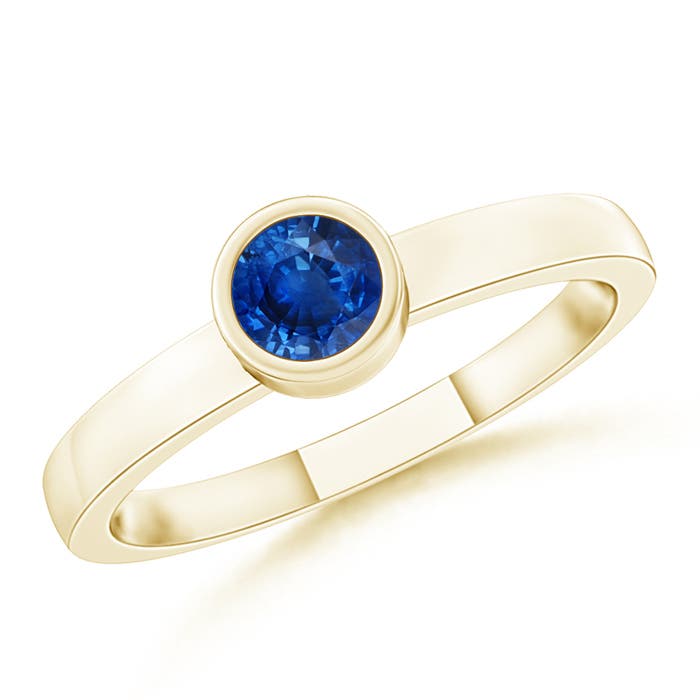 AAA - Blue Sapphire / 0.22 CT / 14 KT Yellow Gold