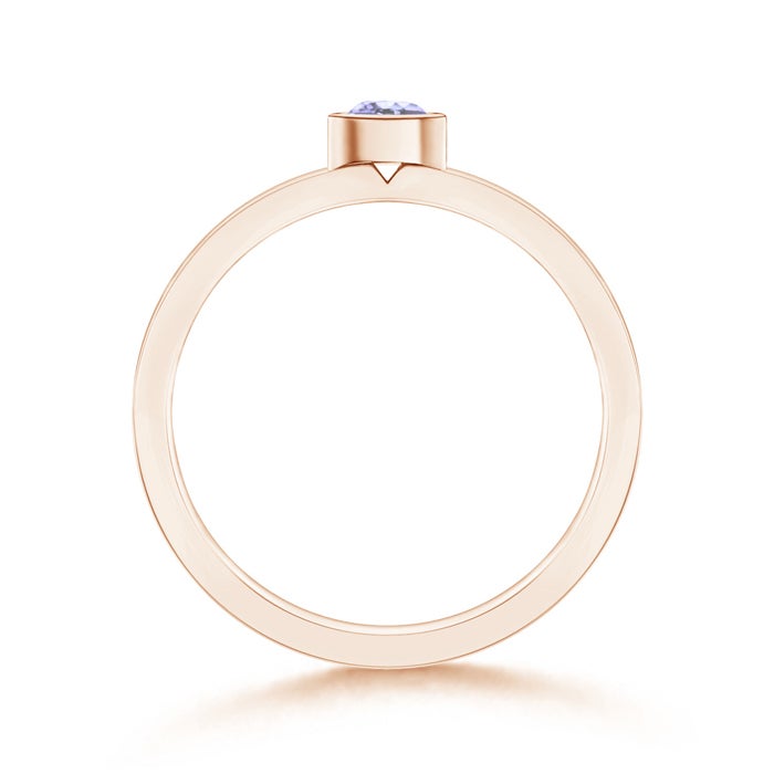 Bezel-Set Solitaire Round Tanzanite Stackable Ring