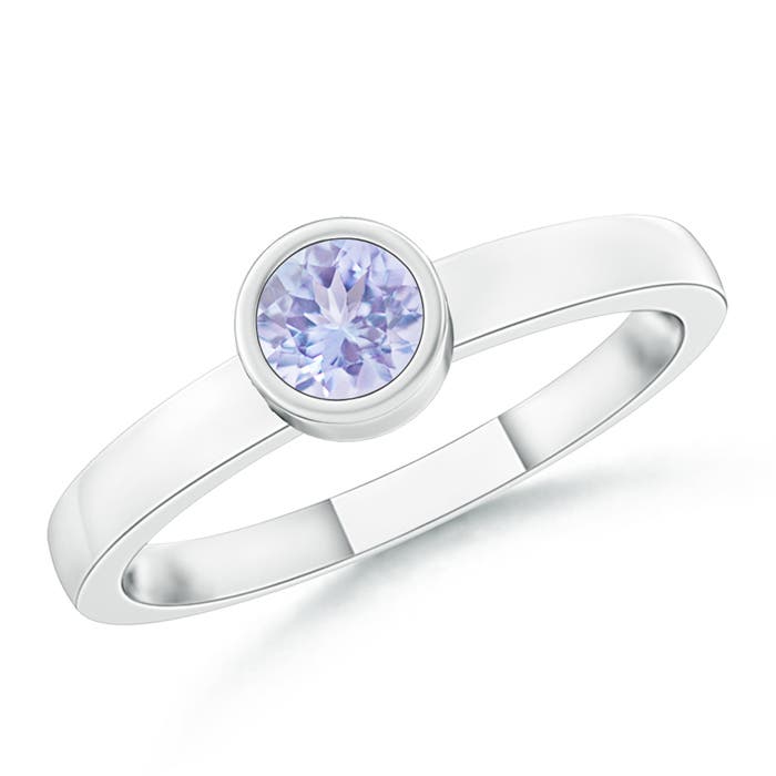 A - Tanzanite / 0.18 CT / 14 KT White Gold