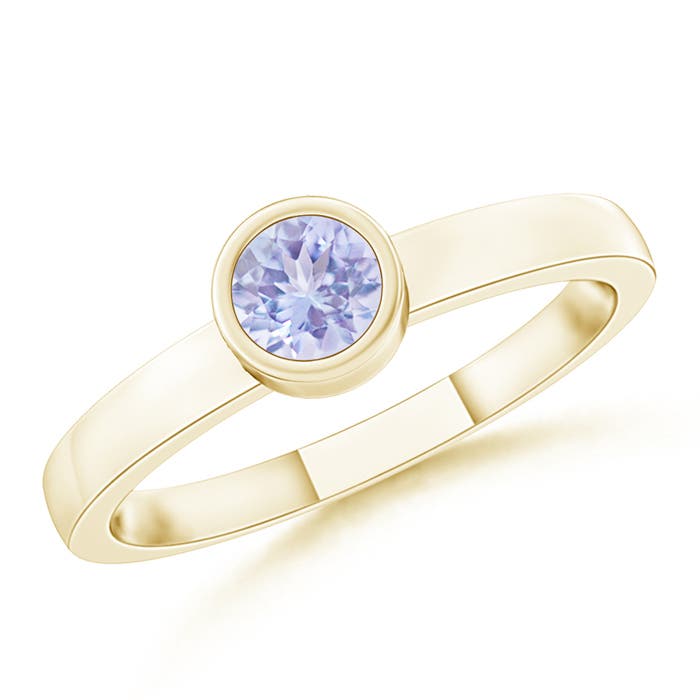 A - Tanzanite / 0.18 CT / 14 KT Yellow Gold