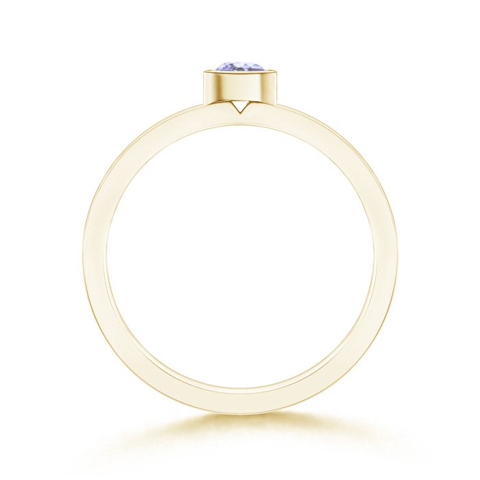 3.5mm A Bezel-Set Solitaire Round Tanzanite Stackable Ring in Yellow Gold side 199