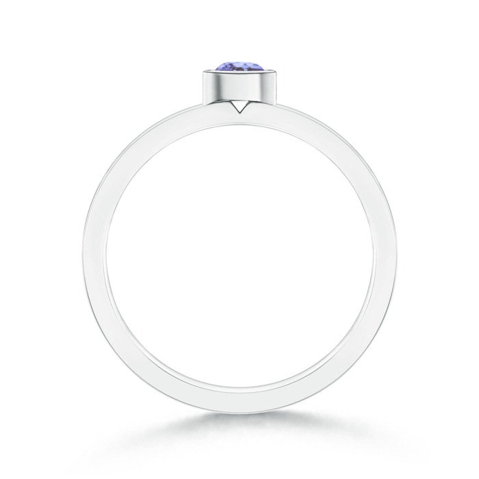 3.5mm AA Bezel-Set Solitaire Round Tanzanite Stackable Ring in 18K White Gold side 199