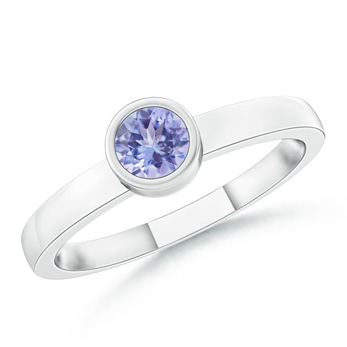 AA - Tanzanite / 0.18 CT / 14 KT White Gold