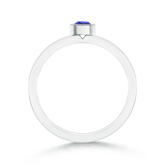 3.5mm AAA Bezel-Set Solitaire Round Tanzanite Stackable Ring in 18K White Gold side 199