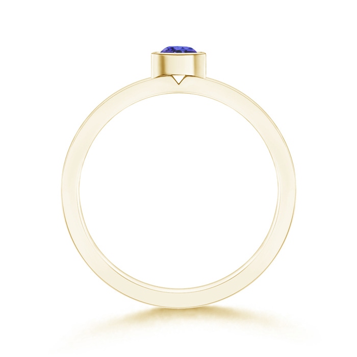 3.5mm AAA Bezel-Set Solitaire Round Tanzanite Stackable Ring in Yellow Gold side 199