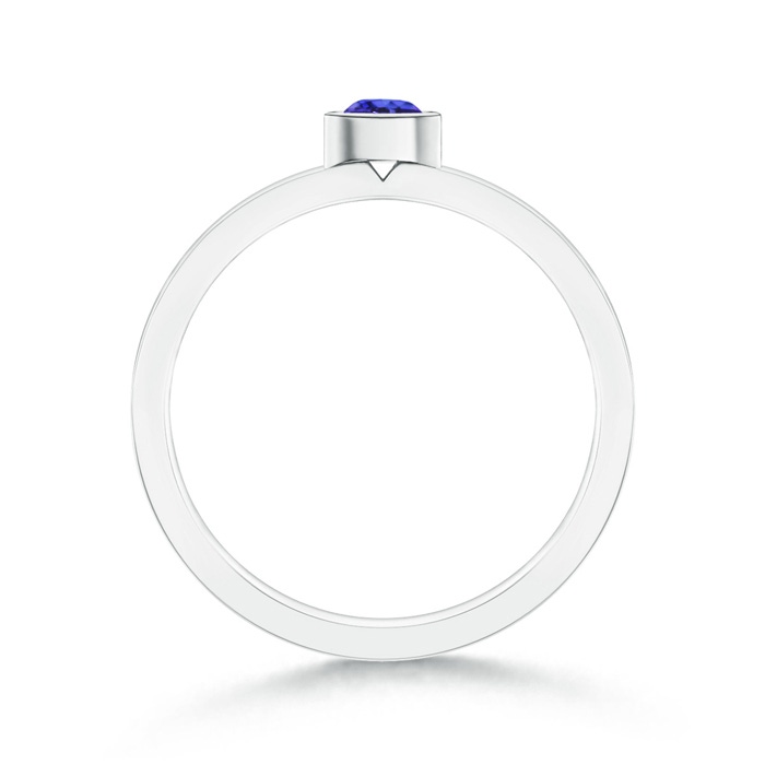 3.5mm AAAA Bezel-Set Solitaire Round Tanzanite Stackable Ring in P950 Platinum side 199