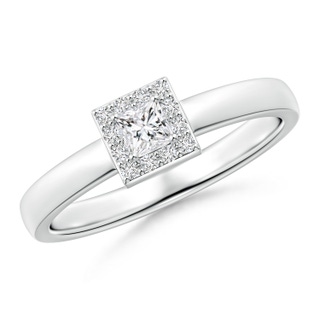 3mm HSI2 Princess Diamond Halo Promise Ring in White Gold