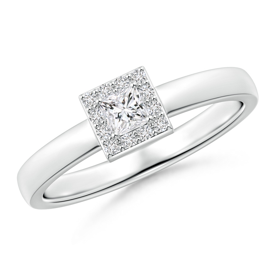 3mm HSI2 Princess Diamond Halo Promise Ring in White Gold 