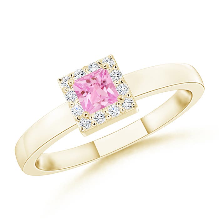 A - Pink Sapphire / 0.24 CT / 14 KT Yellow Gold