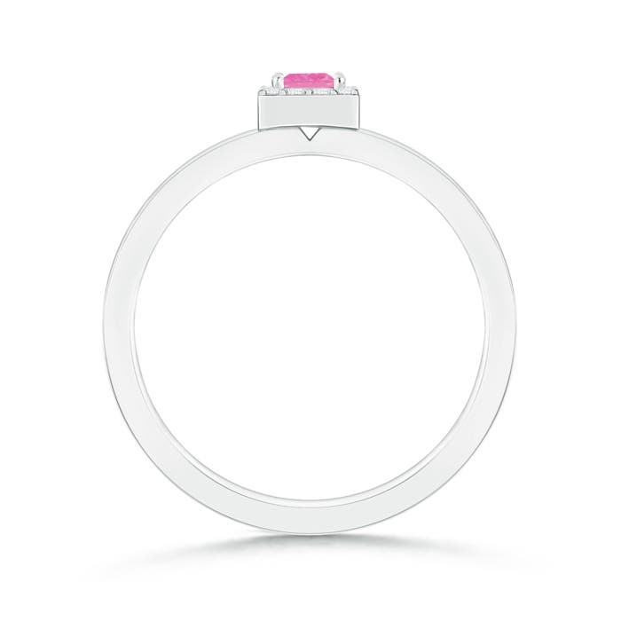 AA - Pink Sapphire / 0.24 CT / 14 KT White Gold