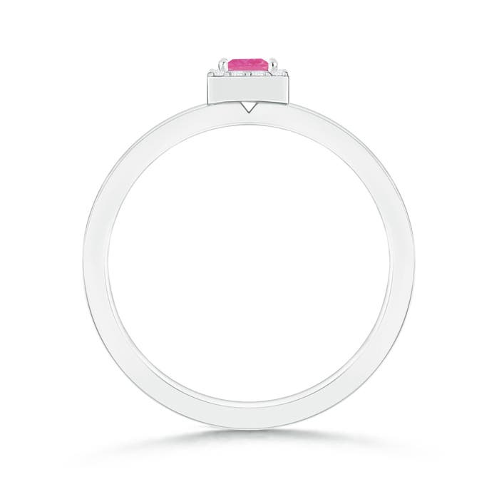 AAAA - Pink Sapphire / 0.24 CT / 14 KT White Gold