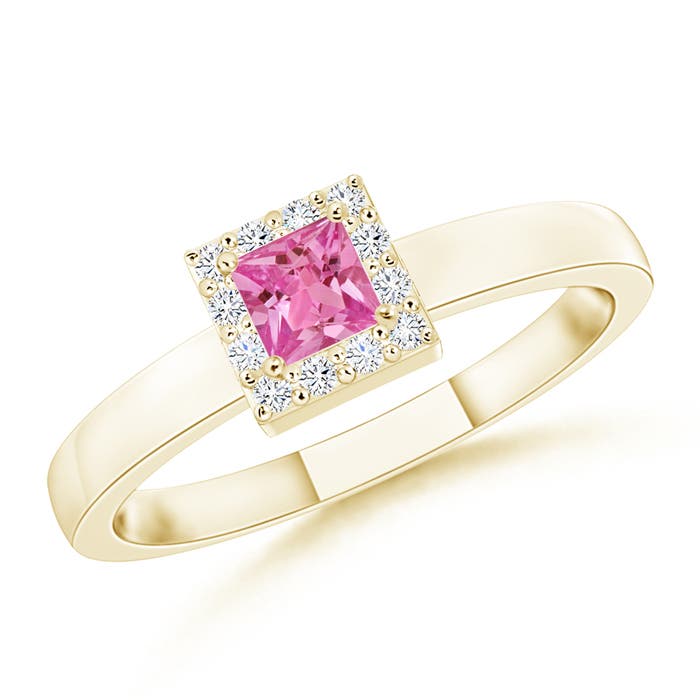 AAAA - Pink Sapphire / 0.24 CT / 14 KT Yellow Gold