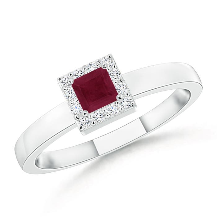 A - Ruby / 0.26 CT / 14 KT White Gold