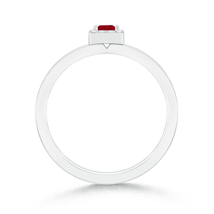 AA - Ruby / 0.26 CT / 14 KT White Gold