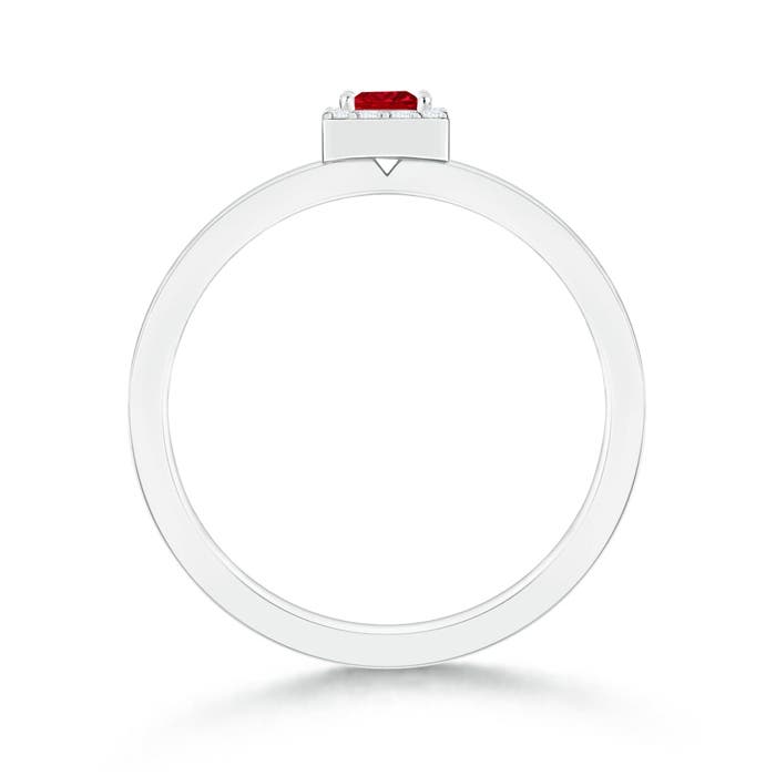 AAAA - Ruby / 0.26 CT / 14 KT White Gold