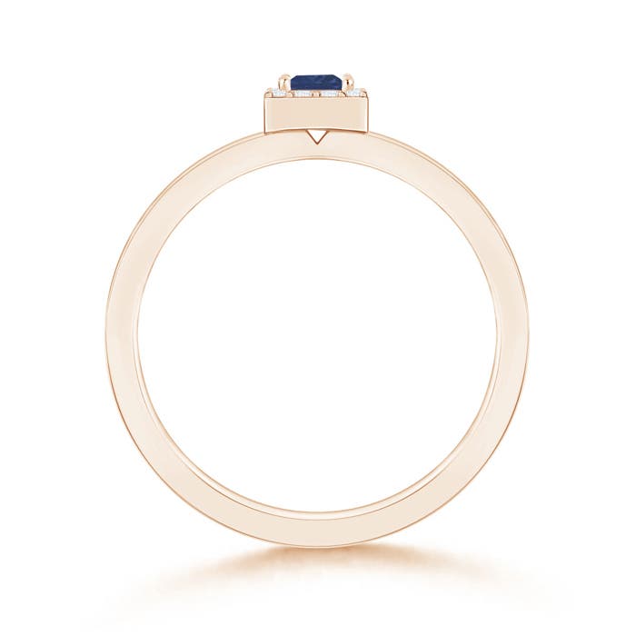 A - Blue Sapphire / 0.25 CT / 14 KT Rose Gold