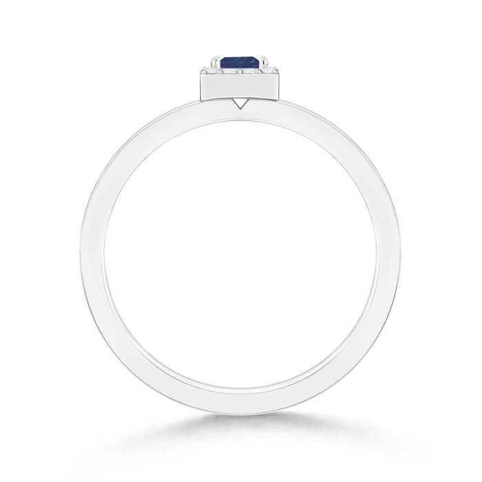 A - Blue Sapphire / 0.25 CT / 14 KT White Gold