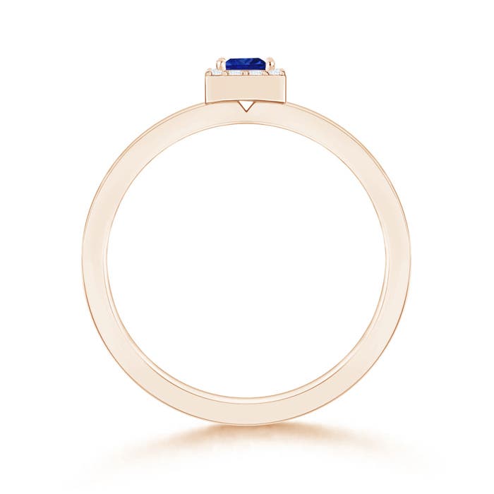 AAAA - Blue Sapphire / 0.25 CT / 14 KT Rose Gold