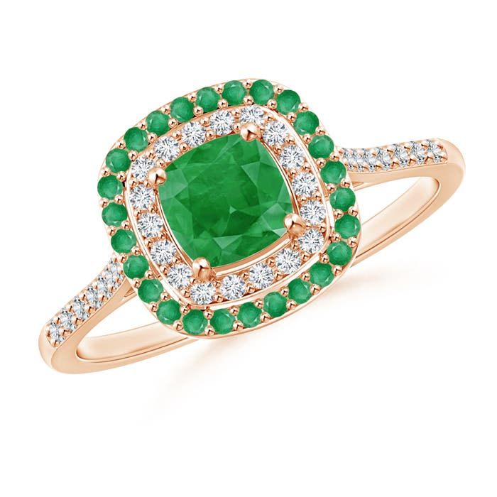 A - Emerald / 0.9 CT / 14 KT Rose Gold