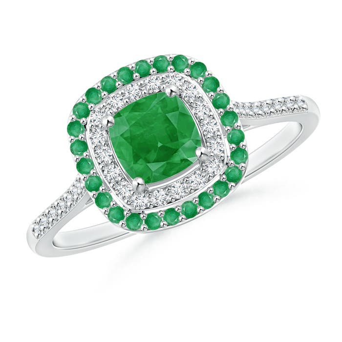 A - Emerald / 0.9 CT / 14 KT White Gold