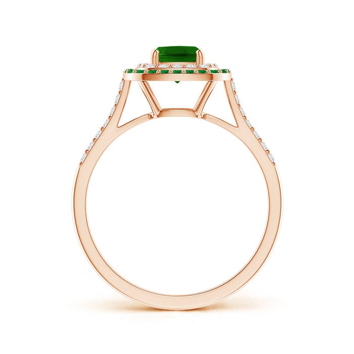 AAAA - Emerald / 0.9 CT / 14 KT Rose Gold