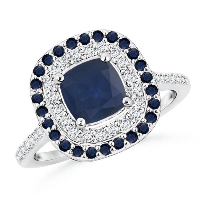 A - Blue Sapphire / 1.63 CT / 14 KT White Gold