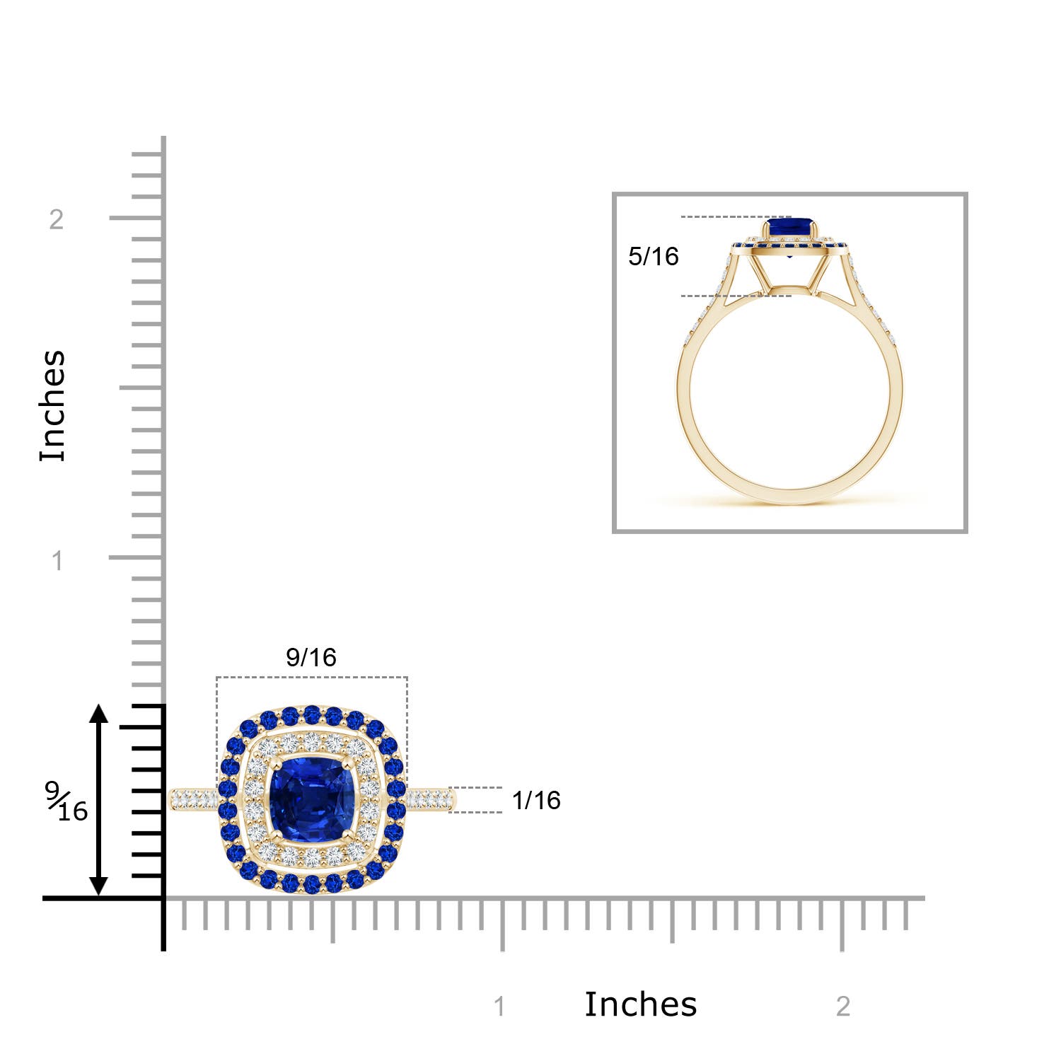 AAAA - Blue Sapphire / 1.63 CT / 14 KT Yellow Gold