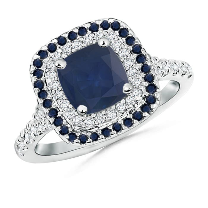 A - Blue Sapphire / 2.09 CT / 14 KT White Gold