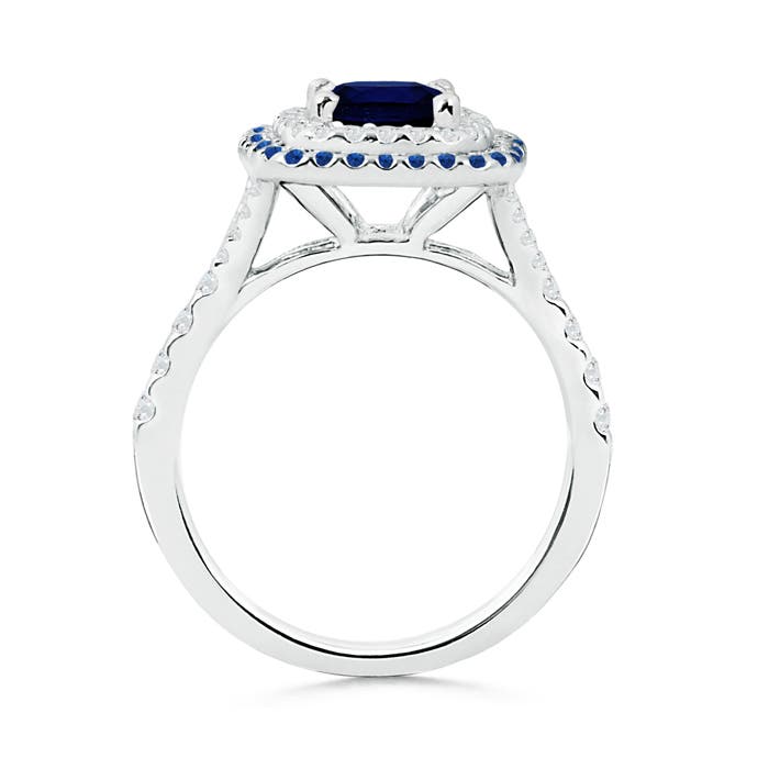 AAA - Blue Sapphire / 2.09 CT / 14 KT White Gold